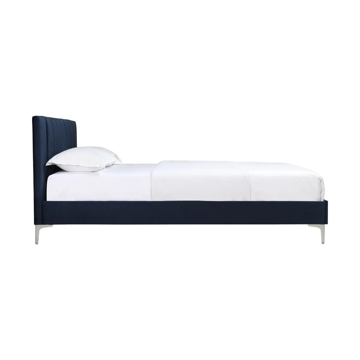 Melina Blue King Upholstered Platform Bed