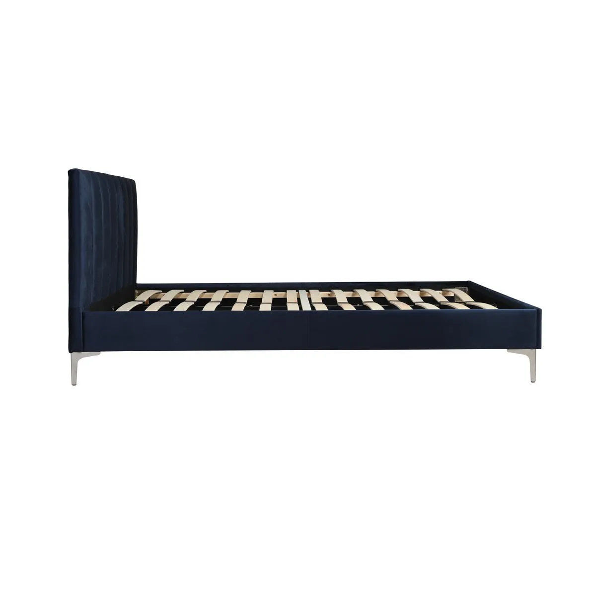 Melina Blue King Upholstered Platform Bed