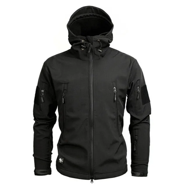 Men Pattern Soft Shell Jacket Rain and Wind Proof Mens Outerwear