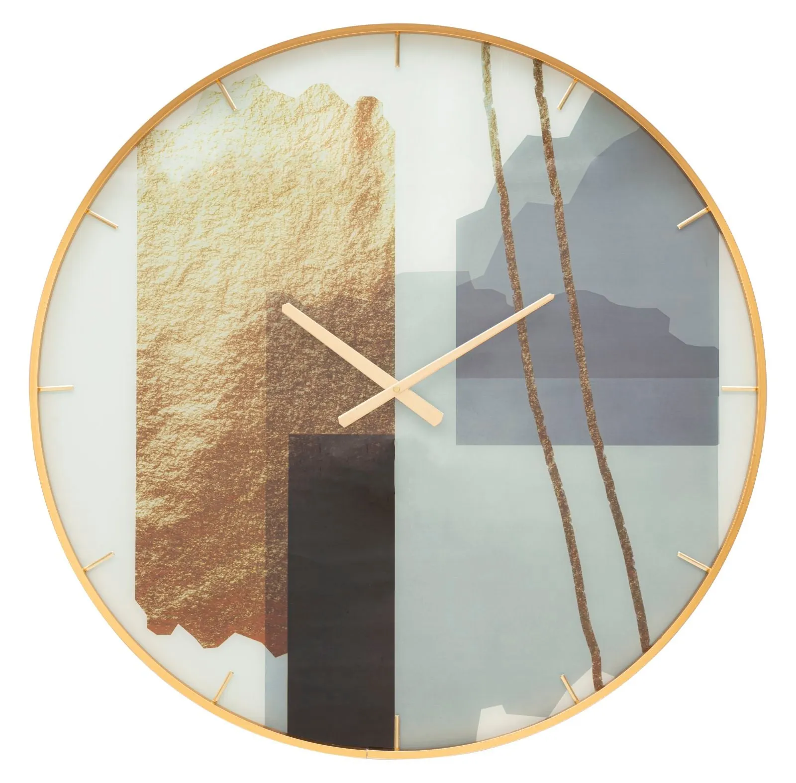 Metal & Glass Modern Glam Wall Clock