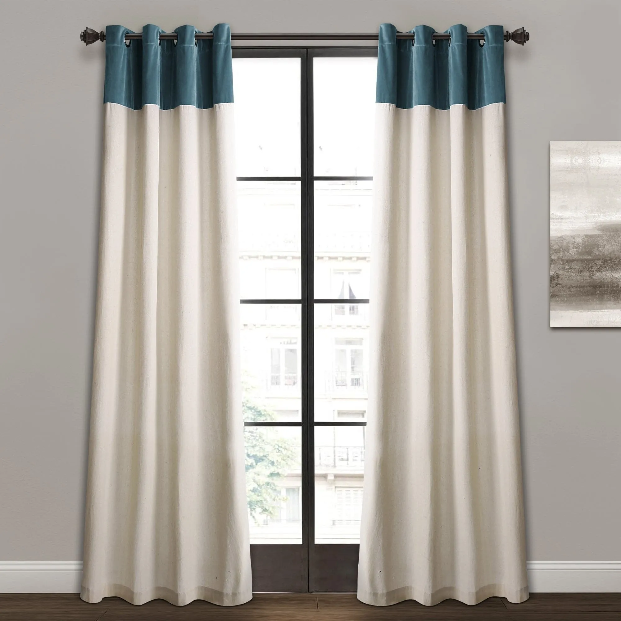 Milo Linen Window Curtain Panel Set