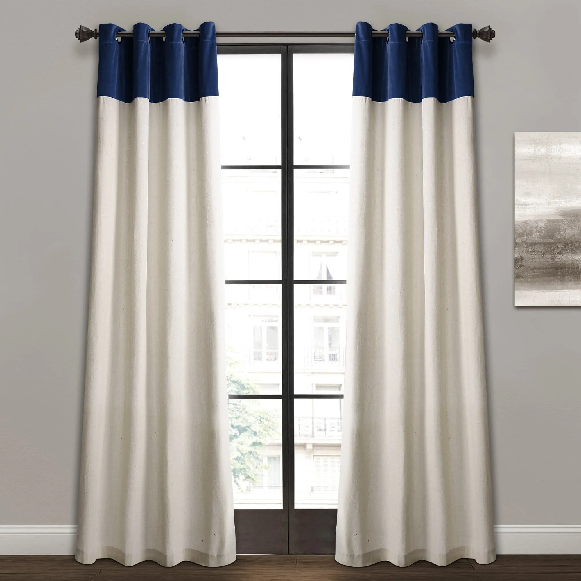 Milo Linen Window Curtain Panel Set