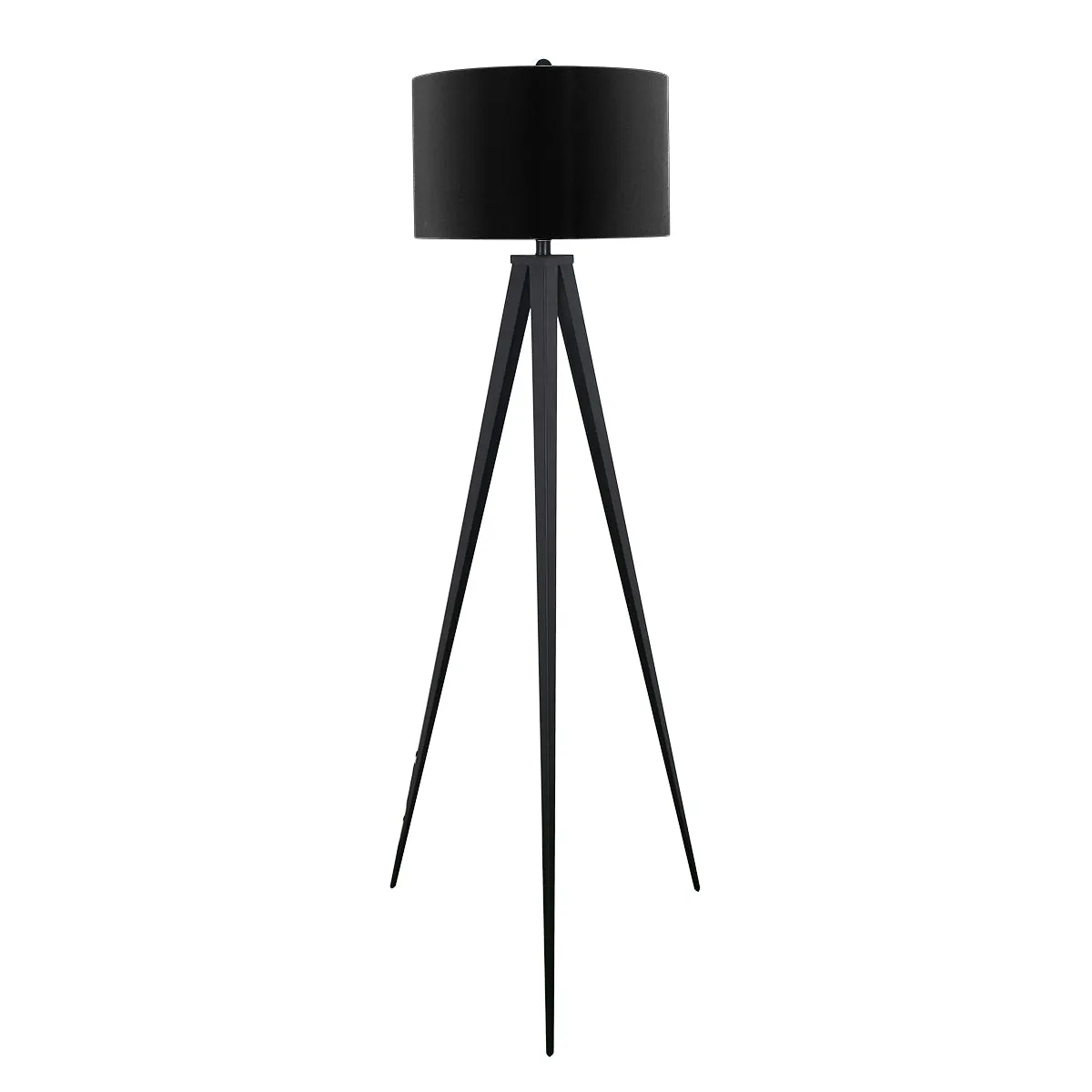 Minimalist Tripod Floor Lamp, Steel Legs, Black - Sarantino