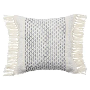 New - 18"x18" Indoor & Outdoor Vibe by Haskell Geometric Square Throw Pillow Cover Slate/Ivory - Jaipur Living