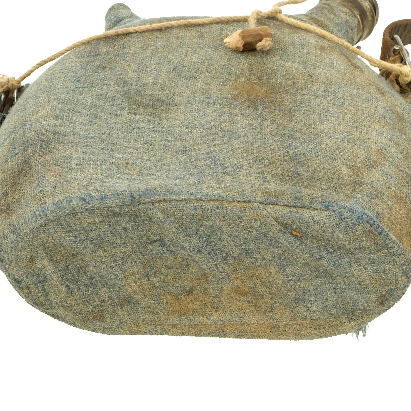 Original French WWI Model 1877 Canteen in Horizon Blue with Shoulder Strap - Bidon