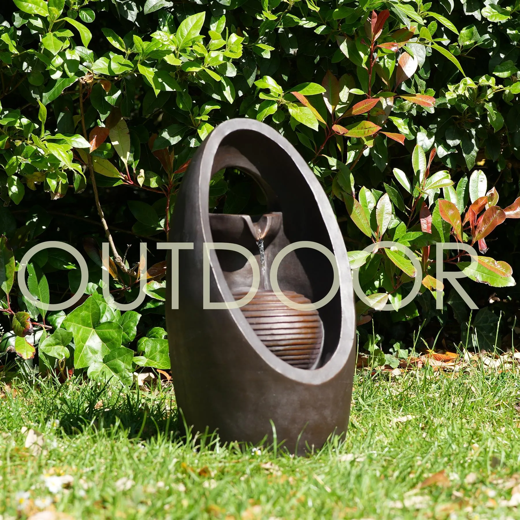 Oval Design Water Feature Outdoor With LED