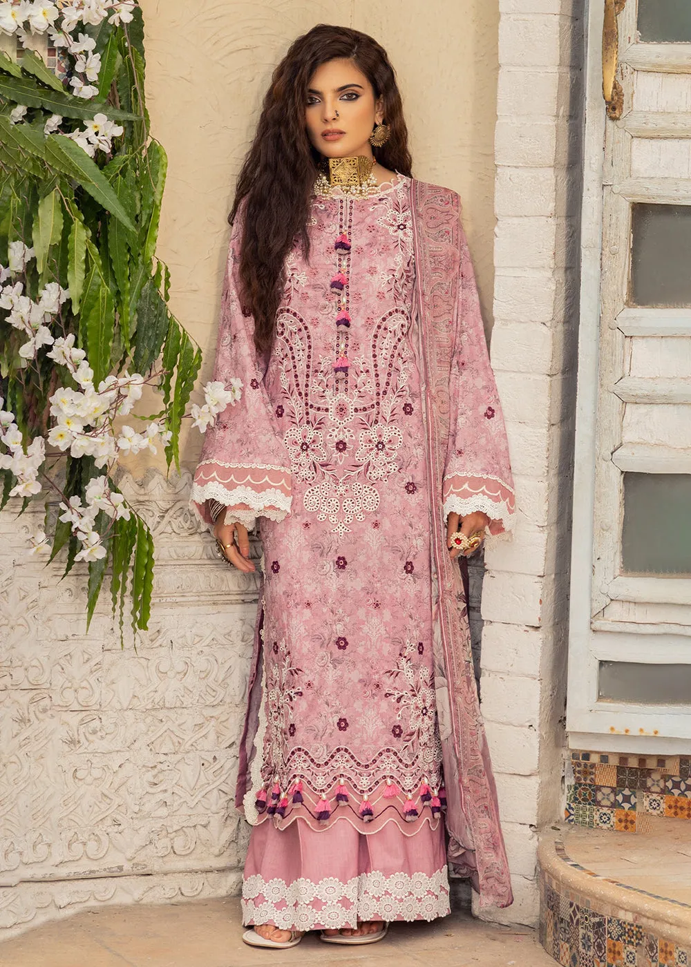 Pink Lawn Suit - Adan Libas - Dorian Eid Edit '23 - 5195-D5