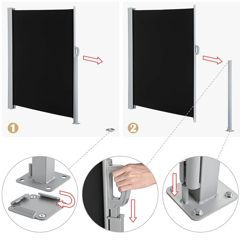 Retractable Side Awning Privacy Screen 63" x 118"