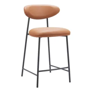 Rorun Wood and Steel Brown Counter Stool (Set of 2)