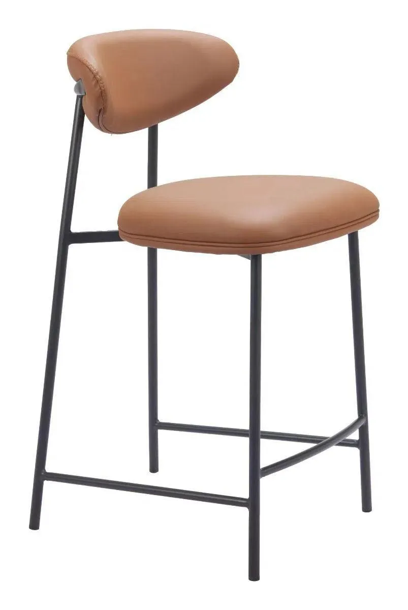 Rorun Wood and Steel Brown Counter Stool (Set of 2)