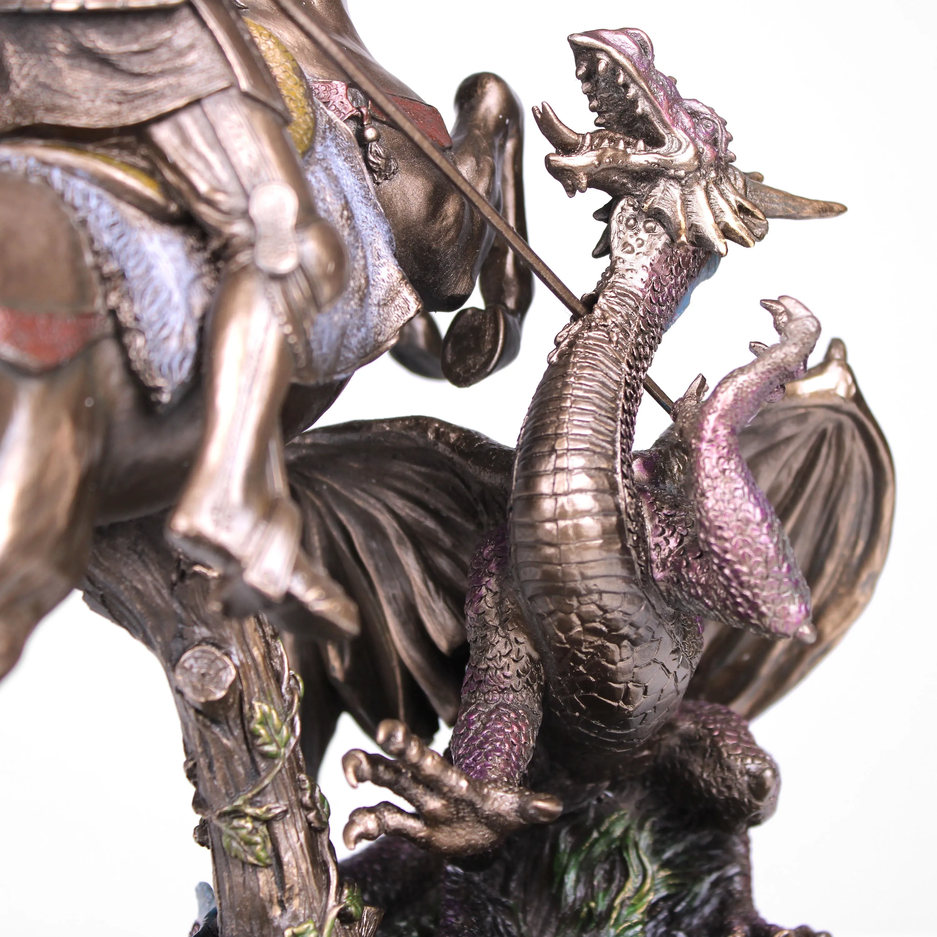 Saint George Killing the Dragon Statue (Cold Cast Bronze Sculpture)