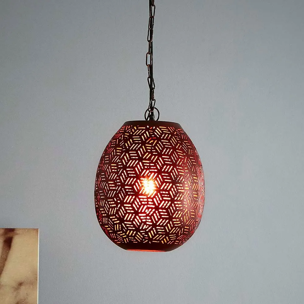 Sigma Small - Bronze - Perforated Pod Pendant Light