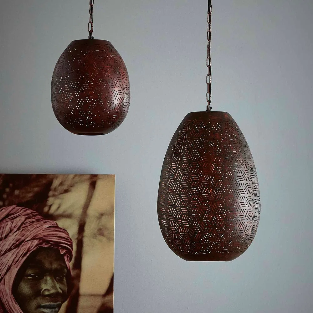 Sigma Small - Bronze - Perforated Pod Pendant Light