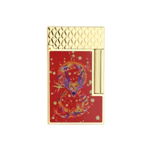 S.T. Dupont Line 2 Dragon Burgundy Lighter