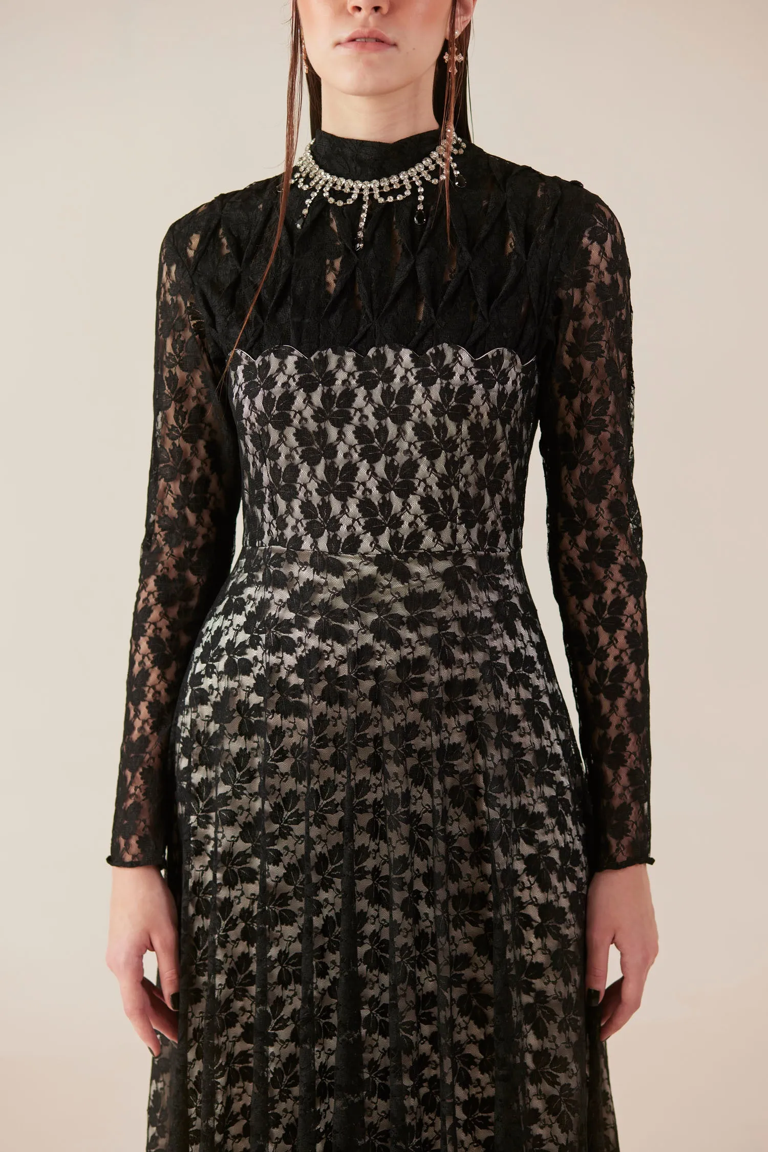 Starlight Sonata Black Long Lace Dress