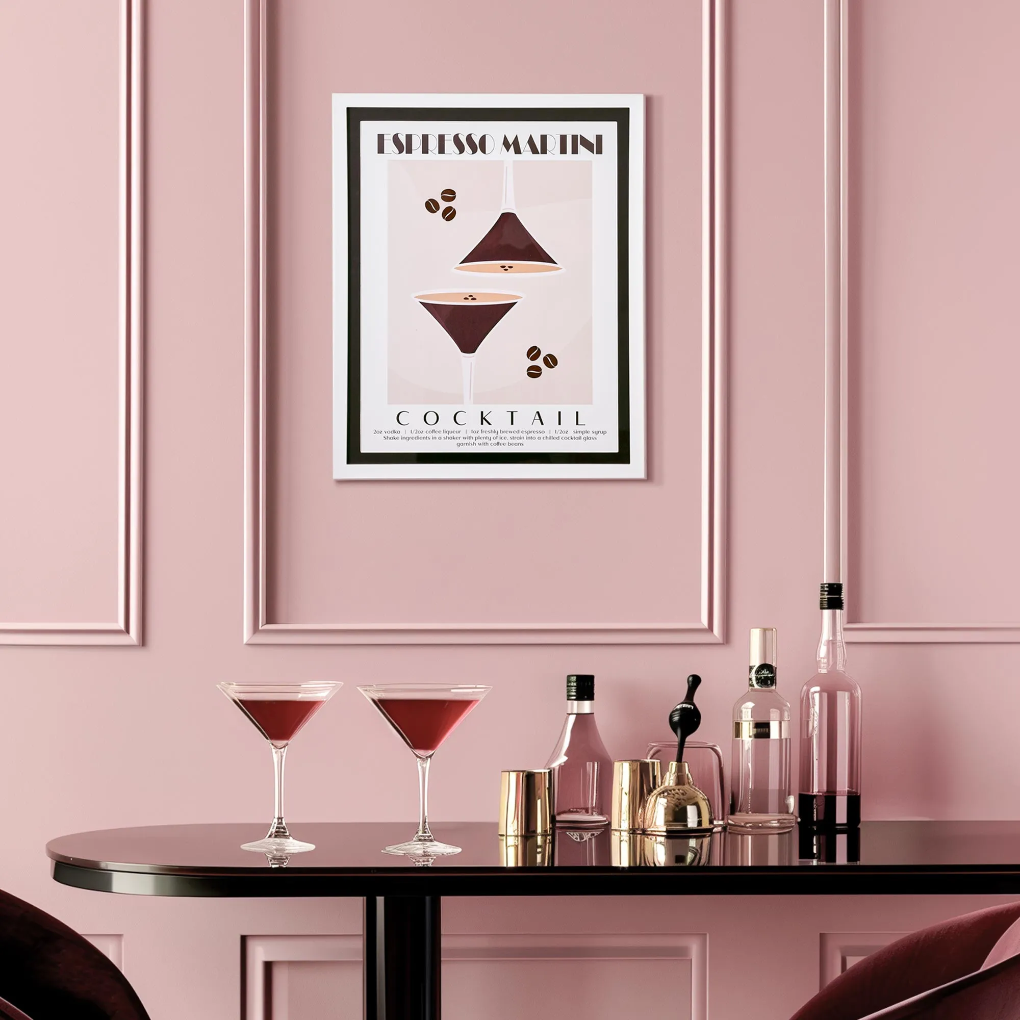 Tipsy Framed Espresso Martini Cocktail Poster