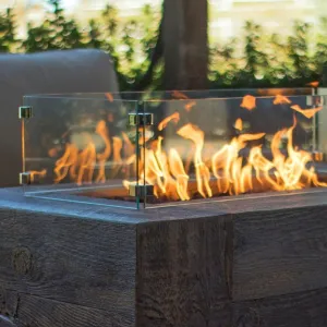 Top Fires Glass Wind Guard For Square, Round, And Rectangular Fire Pits