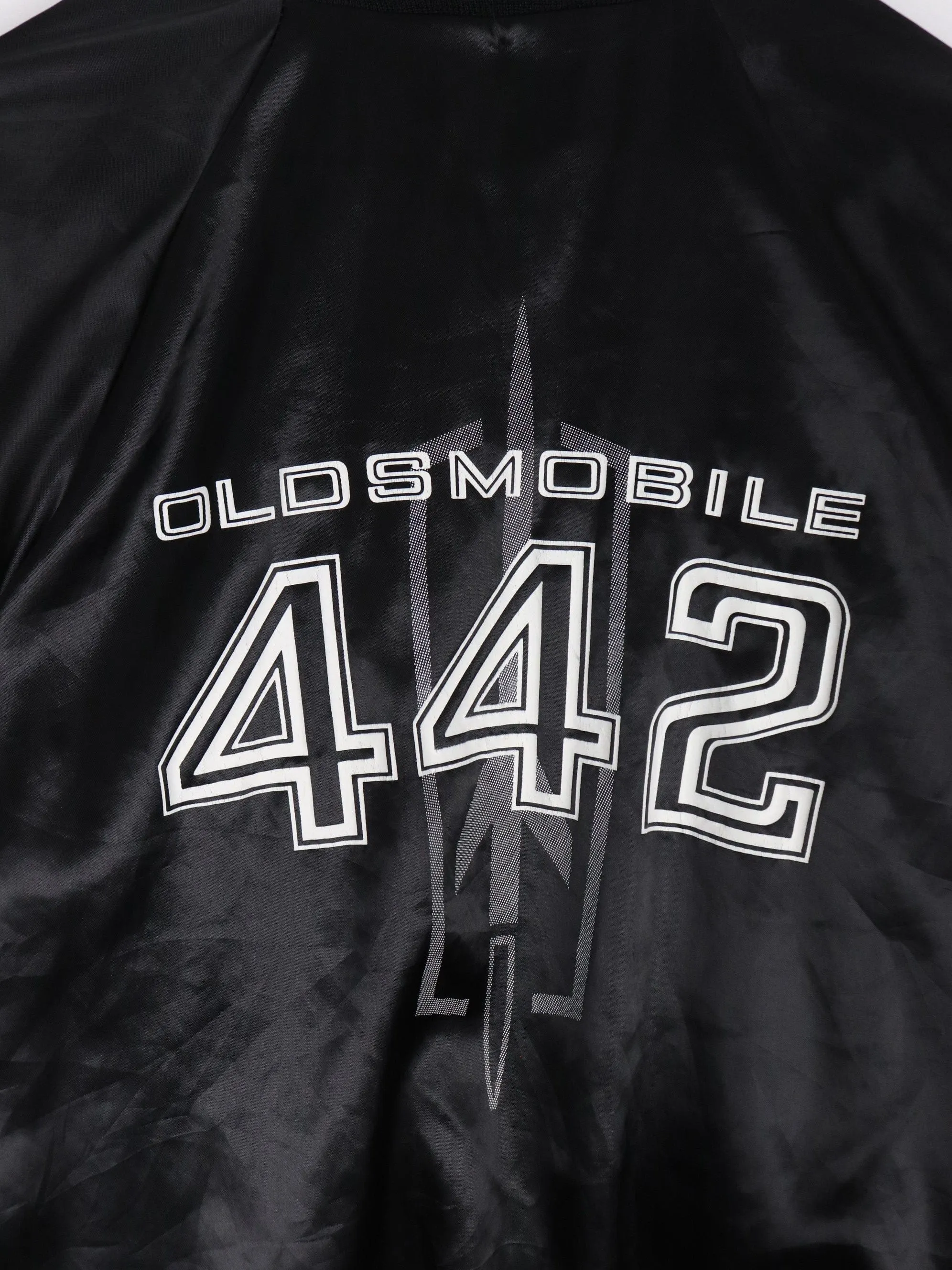 Vintage Oldsmobile Jacket Mens Small Black Satin