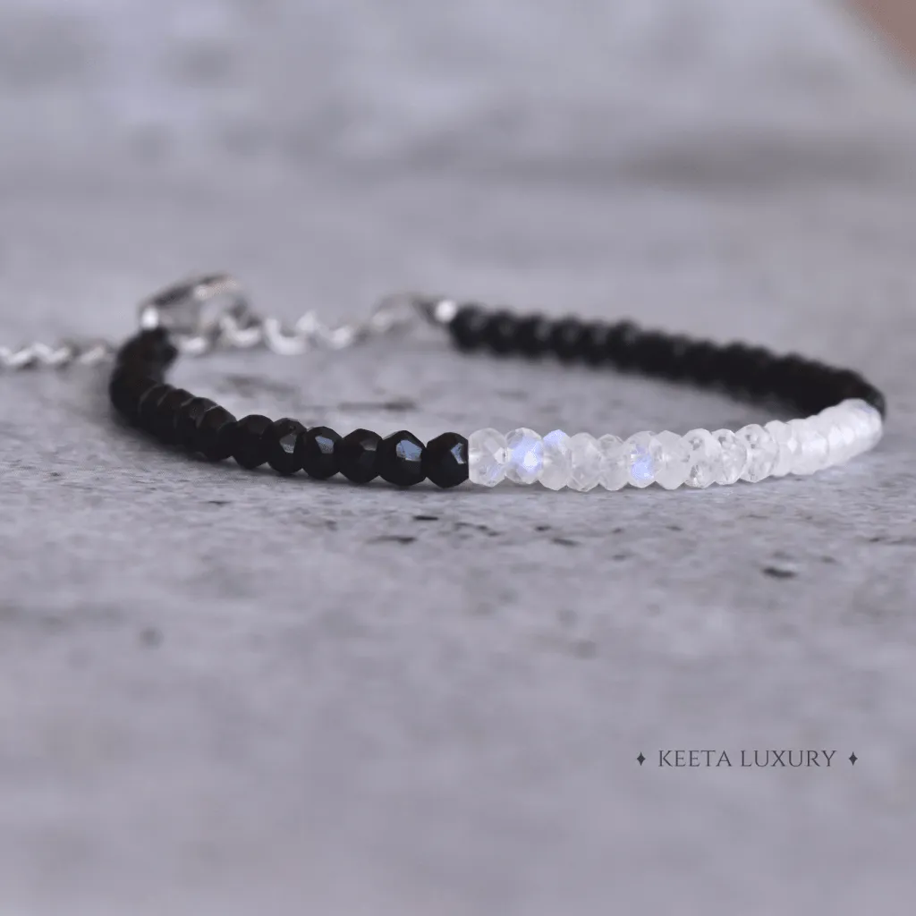 Yin & Yang - Moonstone & Black Onyx Bracelets